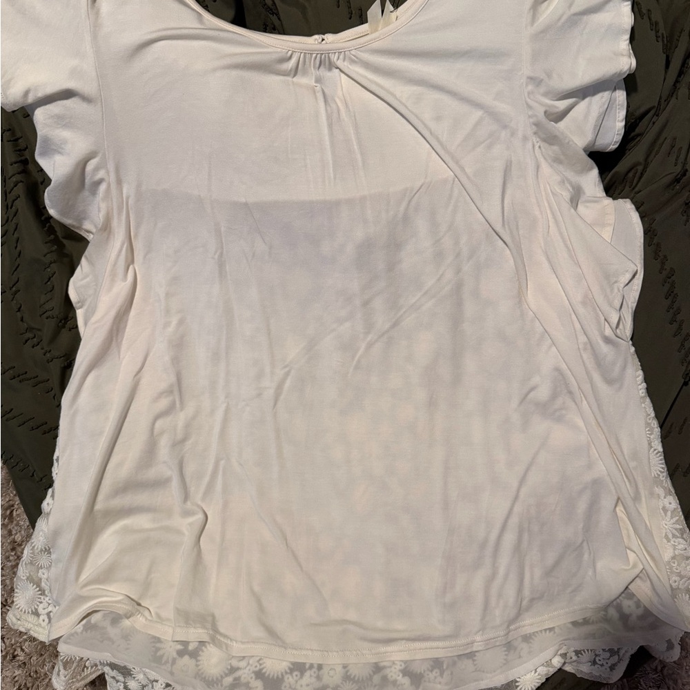 Super cute white ladies MJ top size large